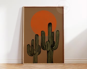 Wild West Cactus Print / Western Illustration / Art Print / Country Western Poster / Artwork Print / Art Illustration Poster