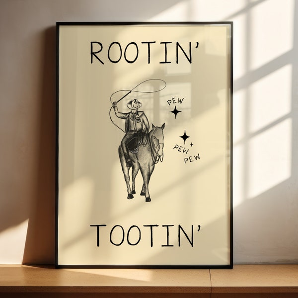 Rootin Tootin Cowboy Art Print / Western Illustration / Art Print / Country Western Poster / Artwork Print / Art Illustration Poster