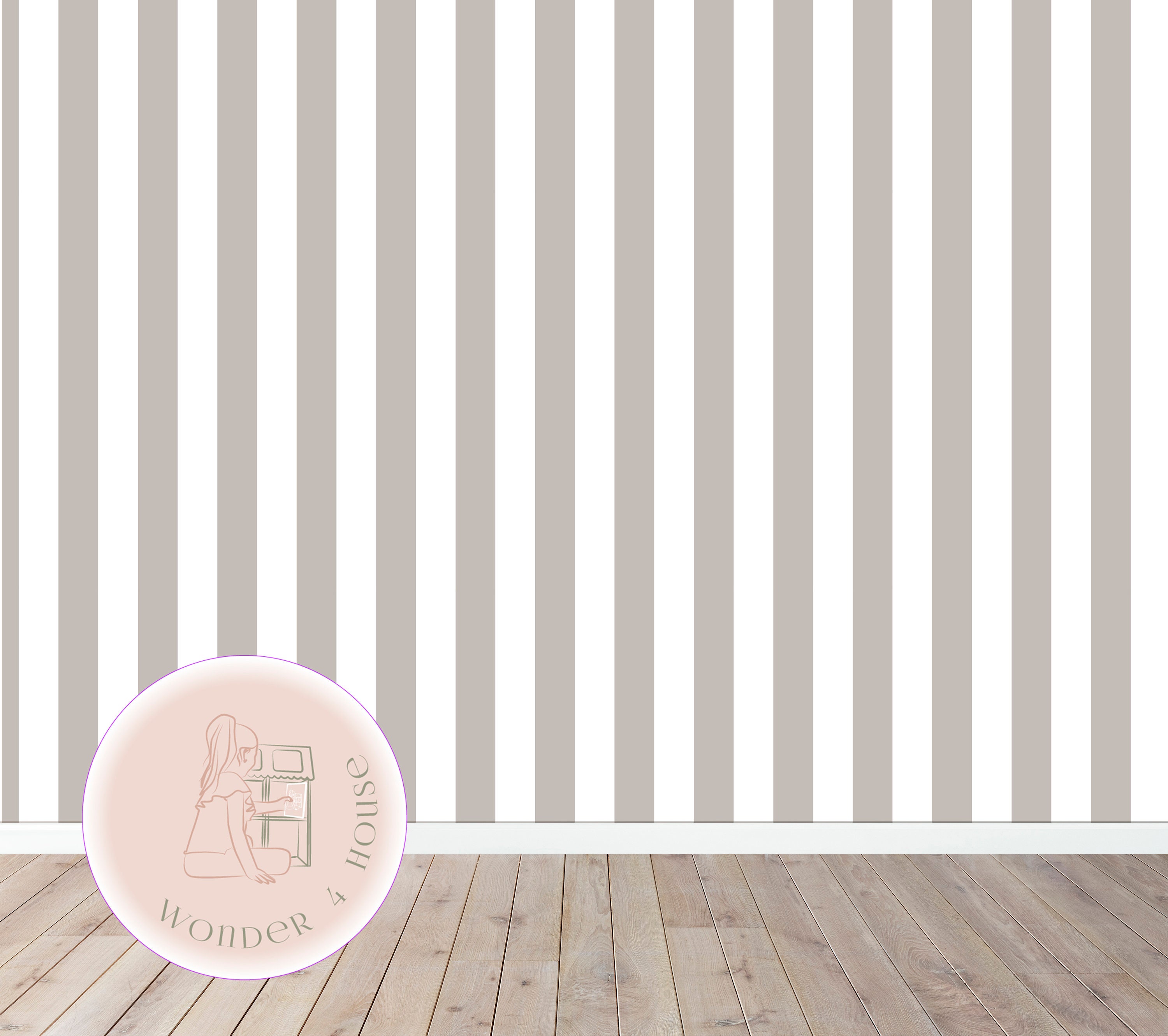 Dollhouse Wallpaper Printable With Pink and White Stripes 1/6 Etsy UK