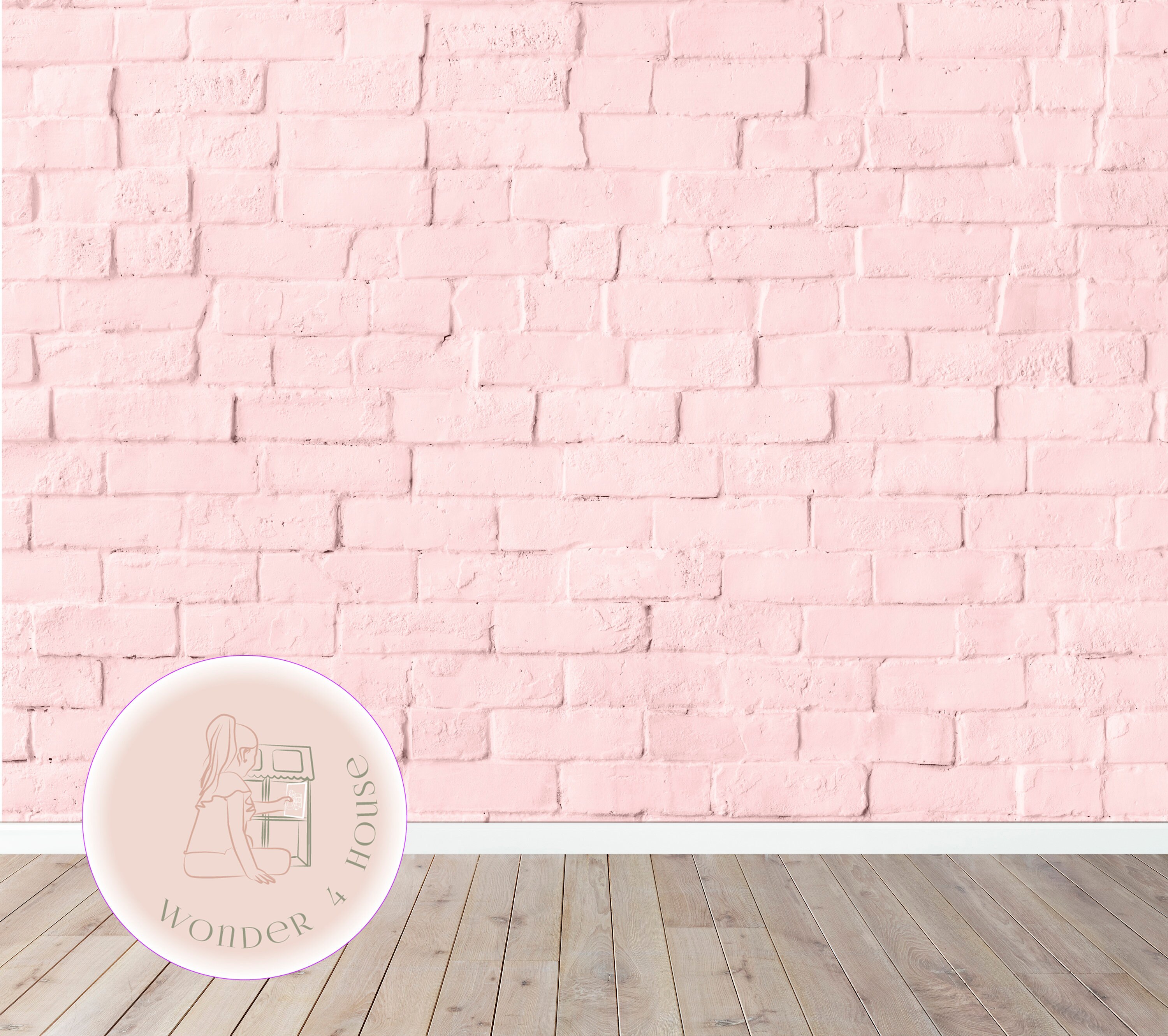 pink brick wallpaper the range