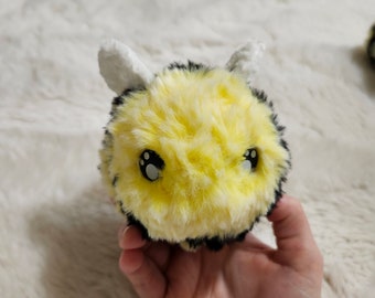 Handmade Crochet Fuzzy Furry Bee Plushie, Handmade Stuffed Bee Plush