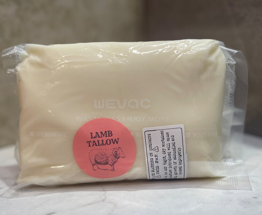 100 Grass Fed Lamb Tallow Rendered for Cooking and Skincare Use in 1LB