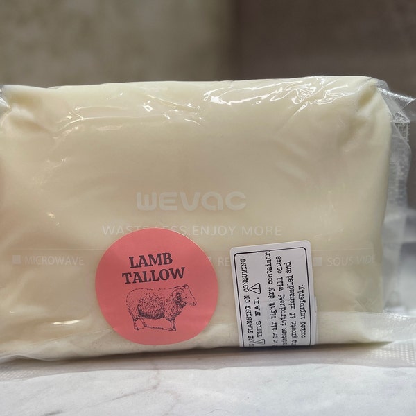 100% Grass Fed Lamb Tallow Rendered for Cooking and Skincare use in 1LB Bags