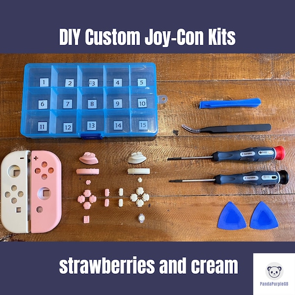 DIY Custom Nintendo Switch Joy-Con Kit - Strawberries and Cream