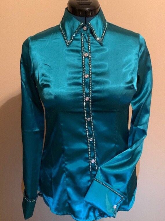 Horse Show Shirt Western Show Shirt All Day Shirt Satin Etsy
