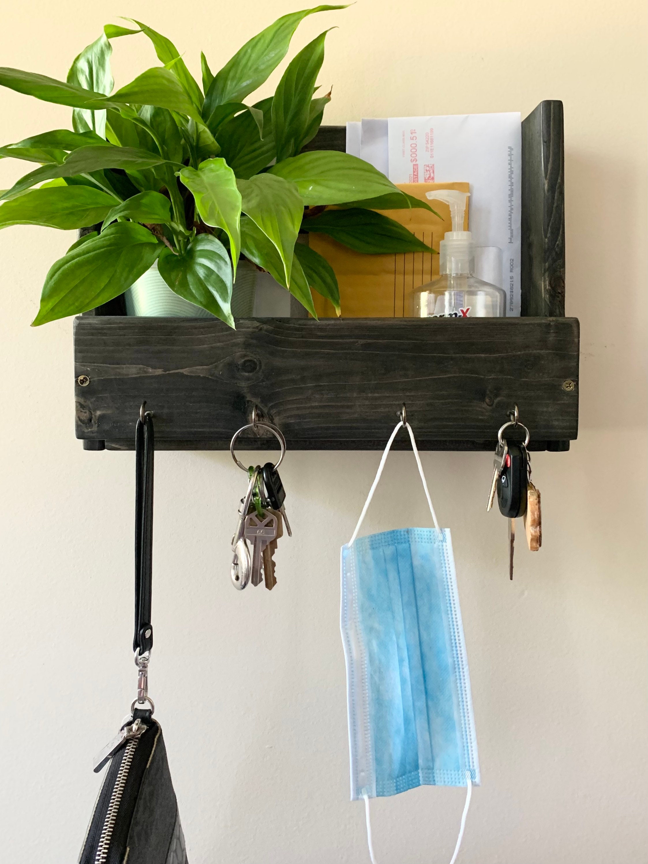 Holz Wand organizer für Post und Schlüssel mit Regal und | Etsy