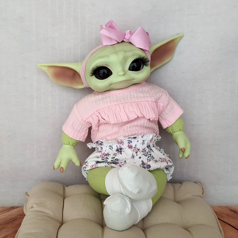 AANGEPASTE BESTELLING reborn baby Yoda-pop origineel groen met geleed lichaam, baby Yoda herboren, aanpasbaar cadeau Grogu-pop, de Mandalorian Girl