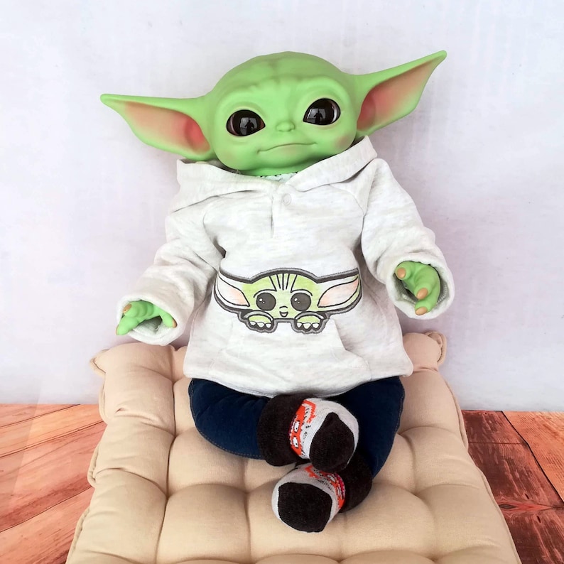 AANGEPASTE BESTELLING reborn baby Yoda-pop origineel groen met geleed lichaam, baby Yoda herboren, aanpasbaar cadeau Grogu-pop, de Mandalorian Boy
