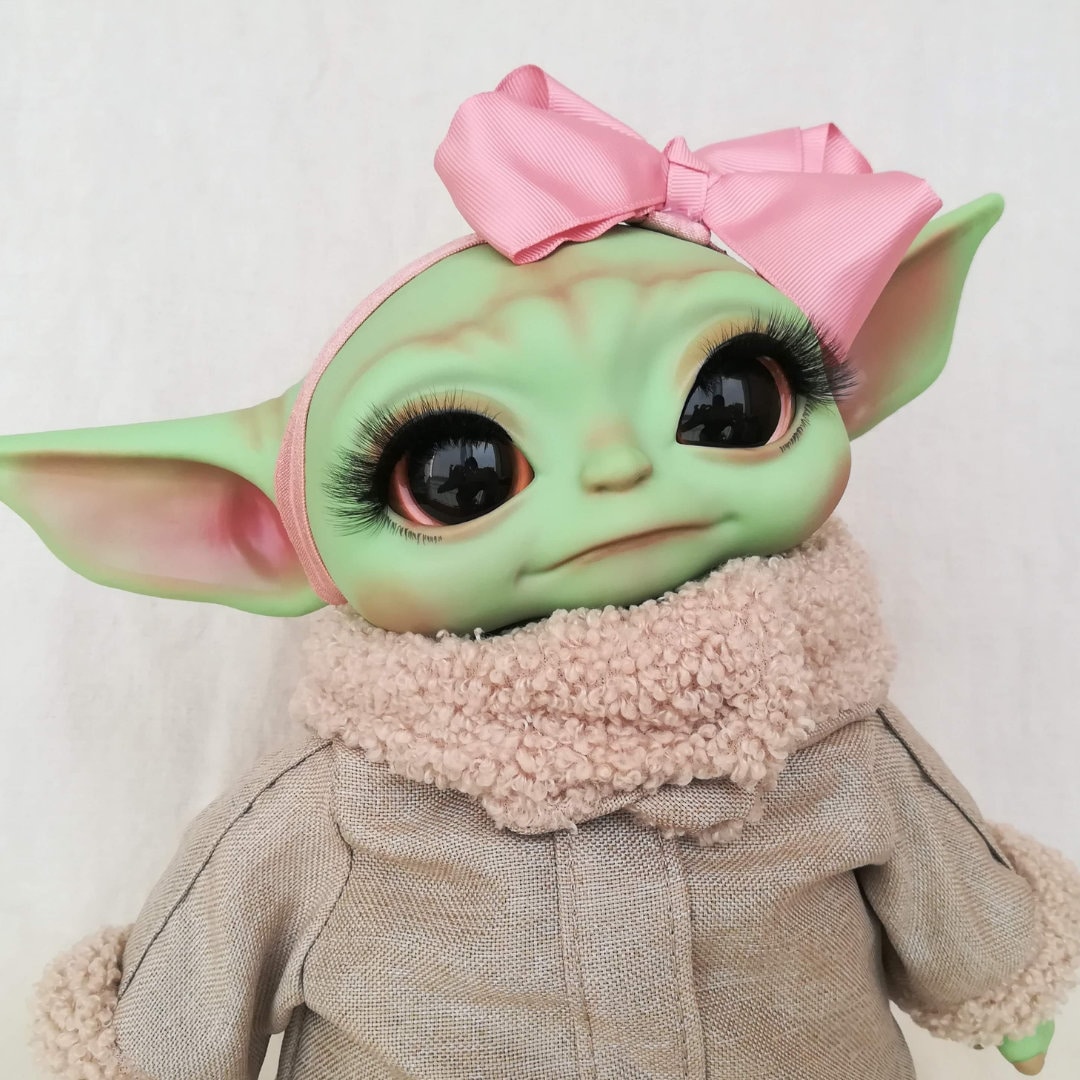 CUSTOM ORDER Reborn Baby Yoda Doll Original Green With Shading