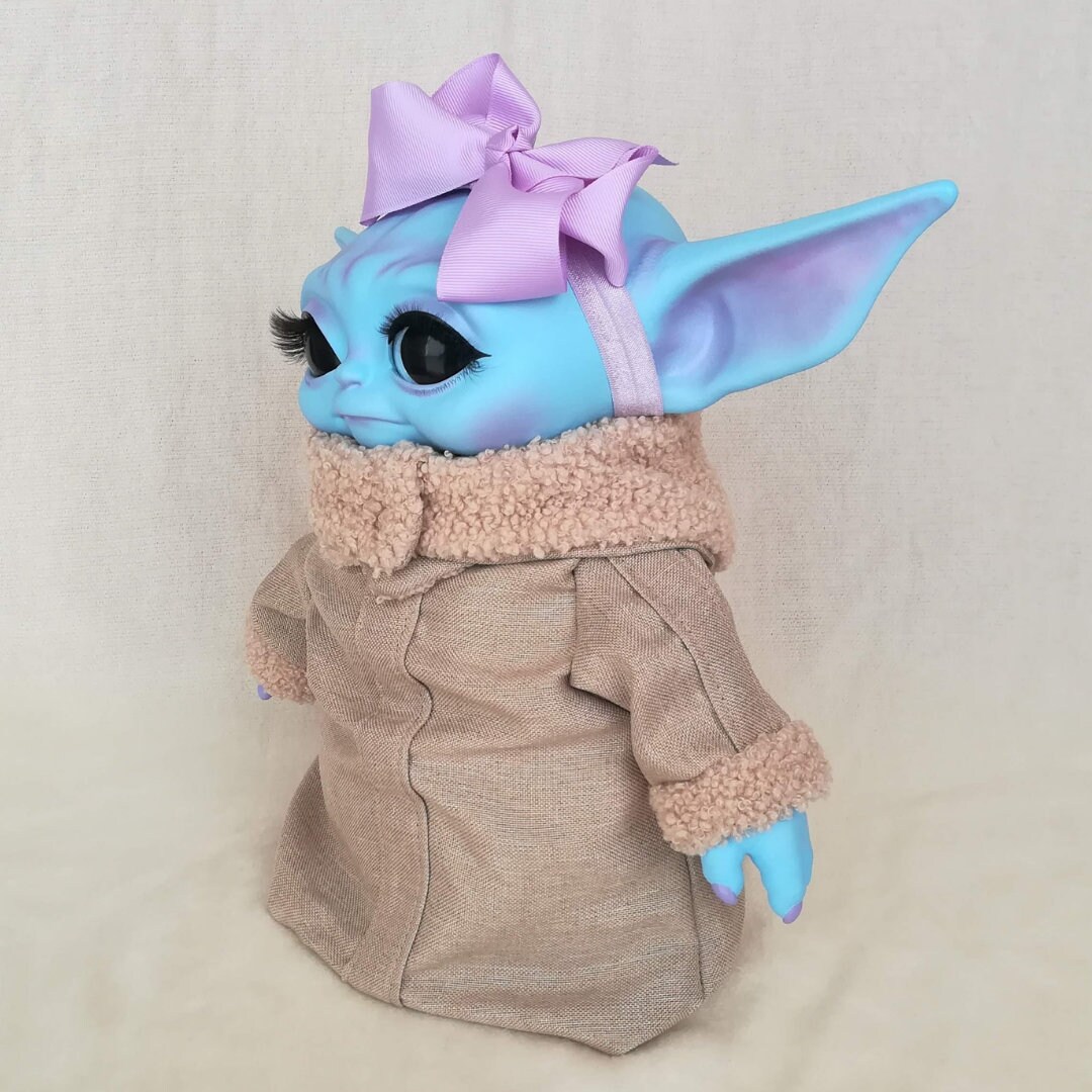 CUSTOM ORDER Reborn Baby Yoda Doll Painted in the Color of Your Choice