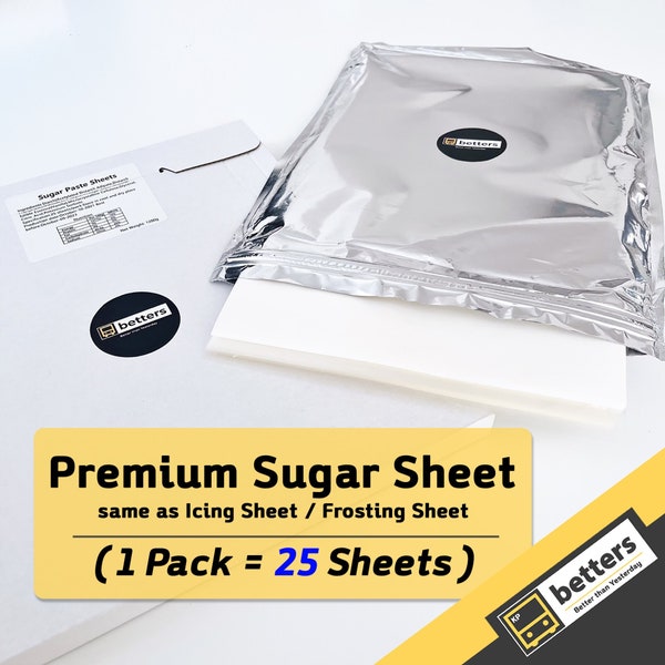 Edible Premium Frosting Sheets (25 Sheet), A4 size (8.5" X 11")- Icing sheets / Edible Paper for cake printers