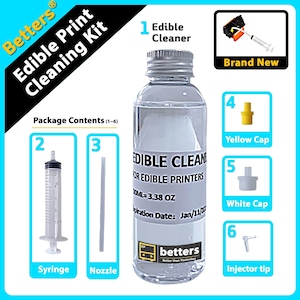 Edible Printer Cleaning Kit for Printhead Nozzle Unblock Tool Set for Canon Epson Edible Ink Printers Maintenance and Print Quality Restore