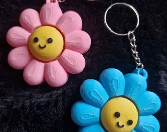 Portachiavi a forma di fiore / Giocattolo Fidget Kawaii stampato in 3D