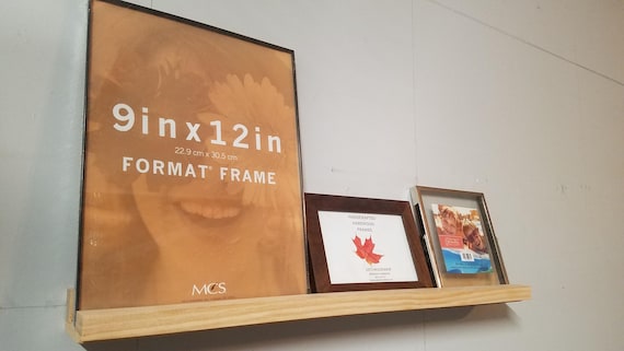 Accent Floating Shelves (Shelf for photos, decorations, trinkets, knick-knacks, tools). No hardware needed.