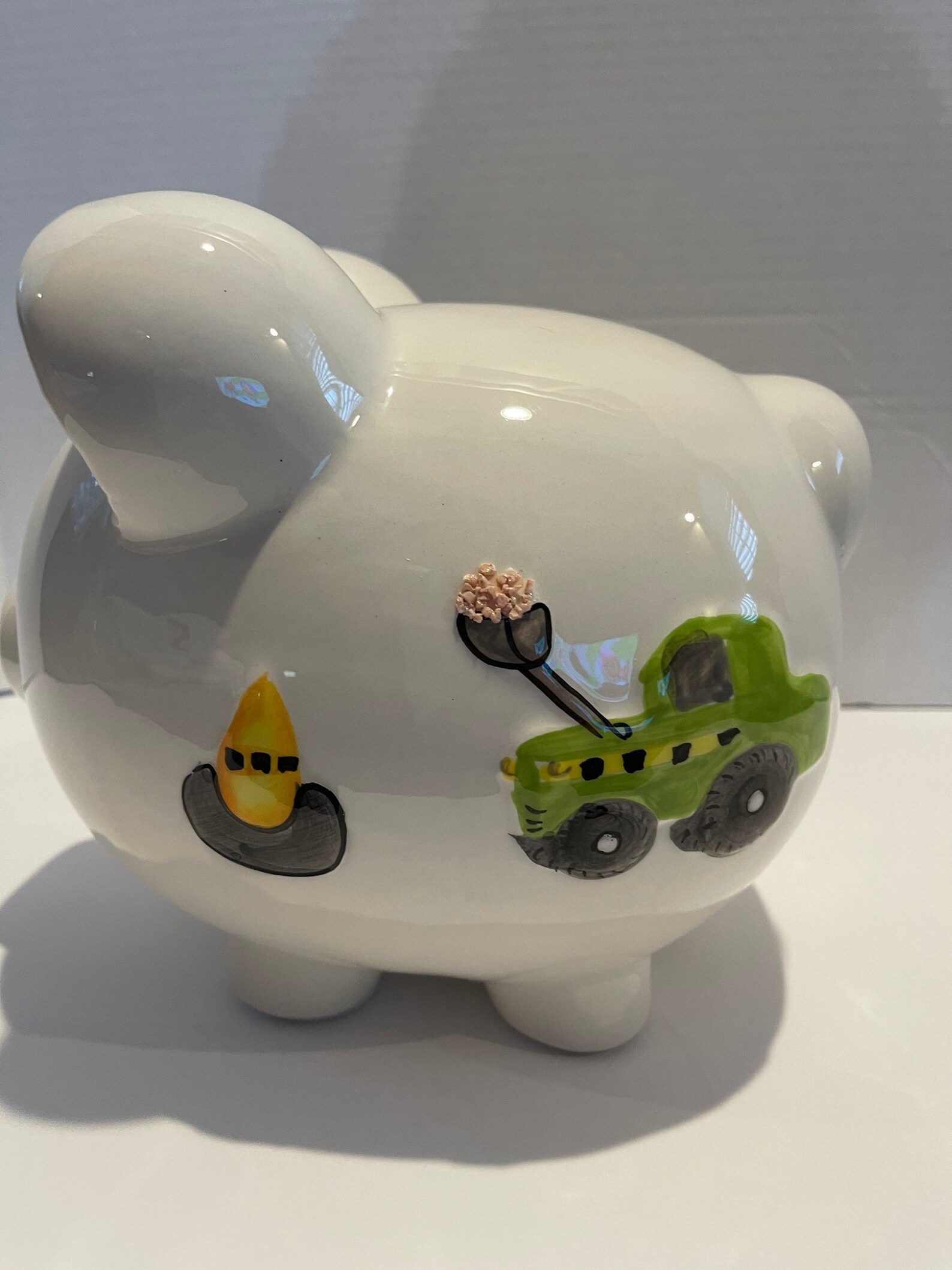 Dump Truck HandPainted 8 Large Piggy Bank Personalized Etsy