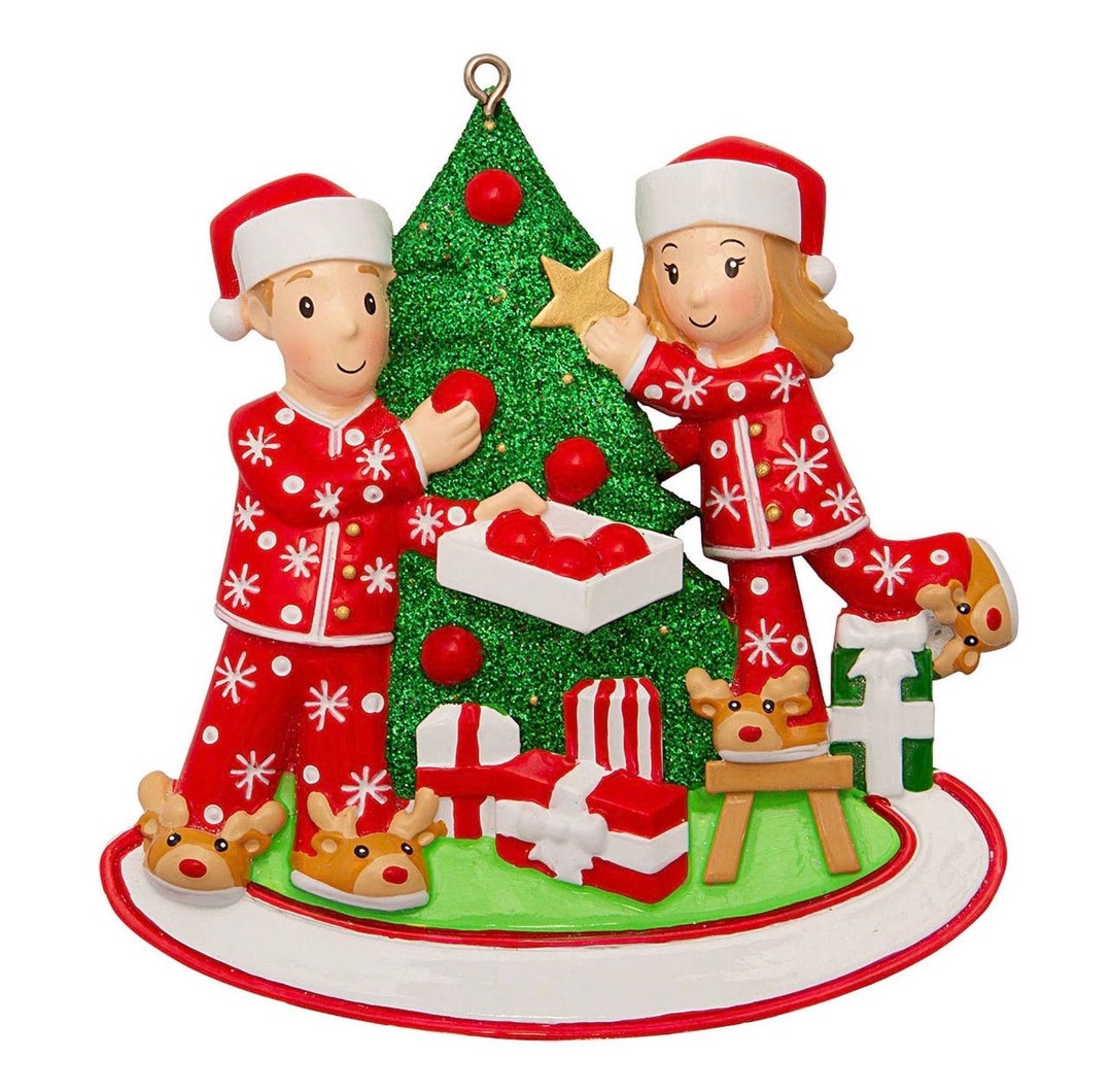 Family of 2 Decorating Tree Family Two Ornament Couple Ornament Family Christmas Ornament Family