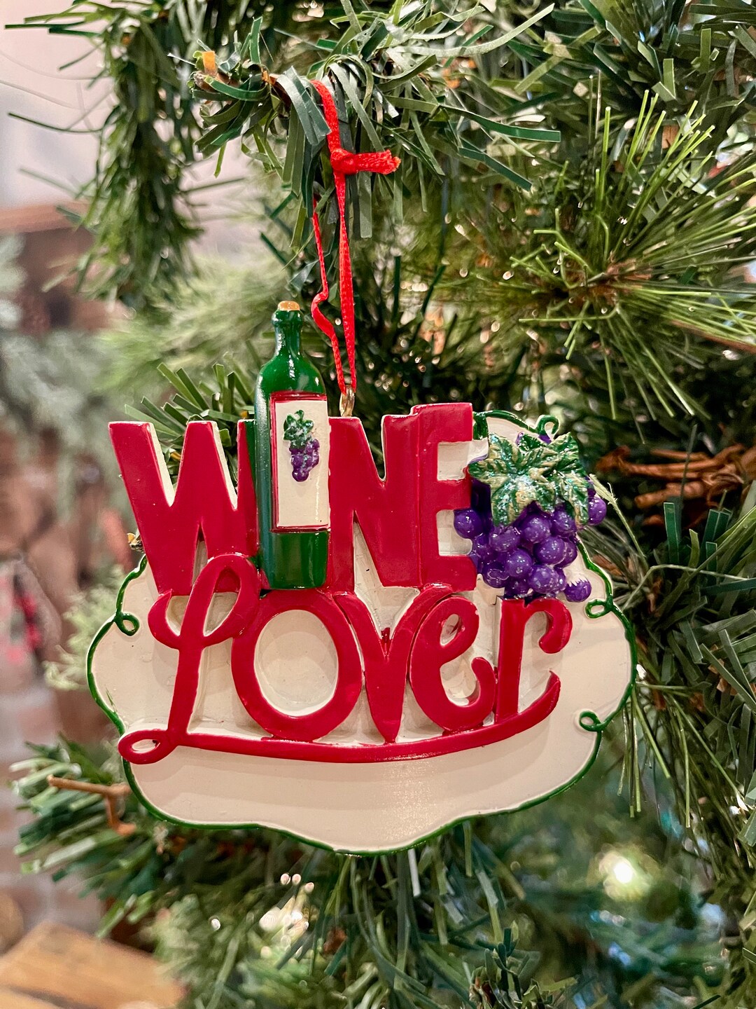 Wine Lover Ornament Wine Personalized Ornament Wine Bottle and Glasses