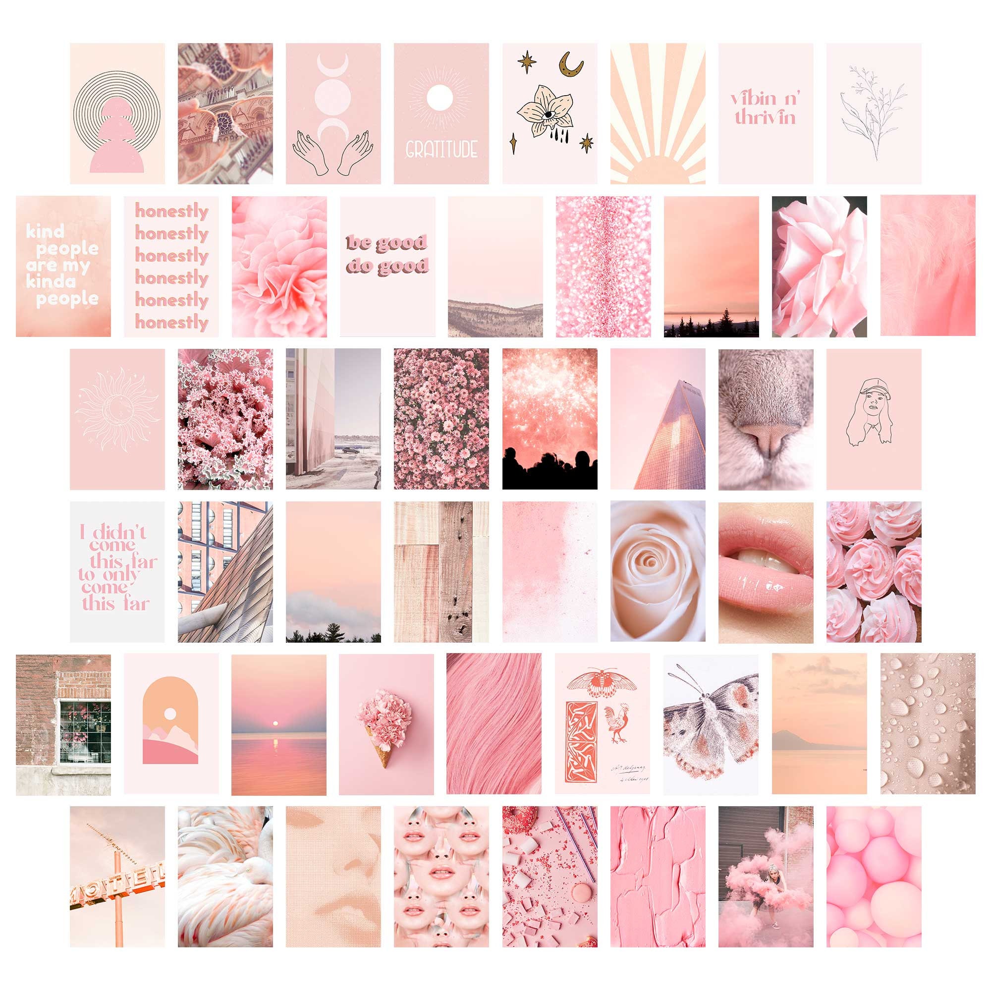 Y2K Hot Pink Wall Collage Kit, 50pcs + Free Tape