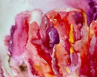 To Be A Rose- original abstract watercolor on paper