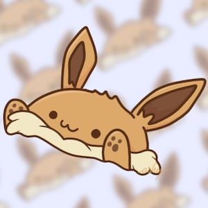 Adesivo in vinile Eevee Bongo Cat / Impermeabile, anti-scolorimento, resistente alle intemperie / Idee regalo carine per Natale o compleanno
