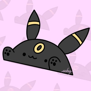 Sticker en vinyle chat Bongo Umbreon | Imperméable, résistant à la décoloration, résistant aux intempéries | Jolies idées de cadeaux de Noël ou d'anniversaire