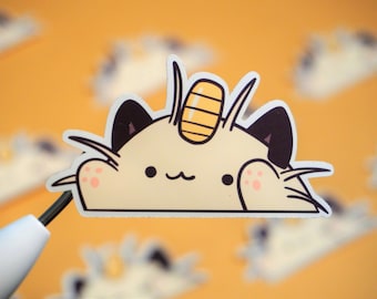 Meowth Bongo Cat Decal Sticker | Waterproof, Fade Proof, Weather Proof |  Cute Christmas or Birthday Gift Ideas