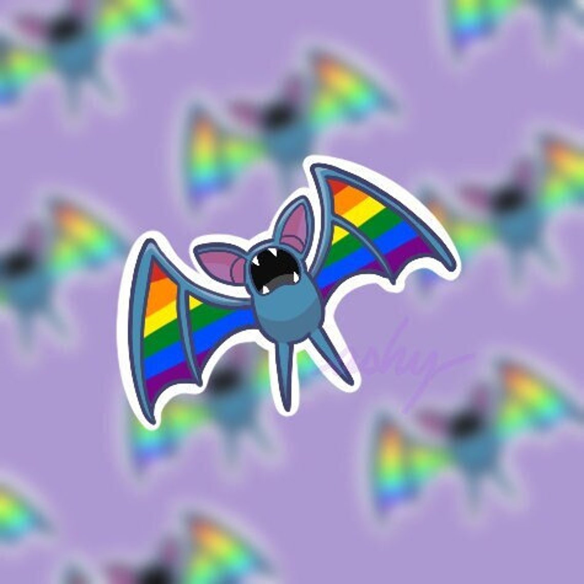 Zubat Vinyl Sticker Halloween Pride Sticker Pocket Monster Etsy