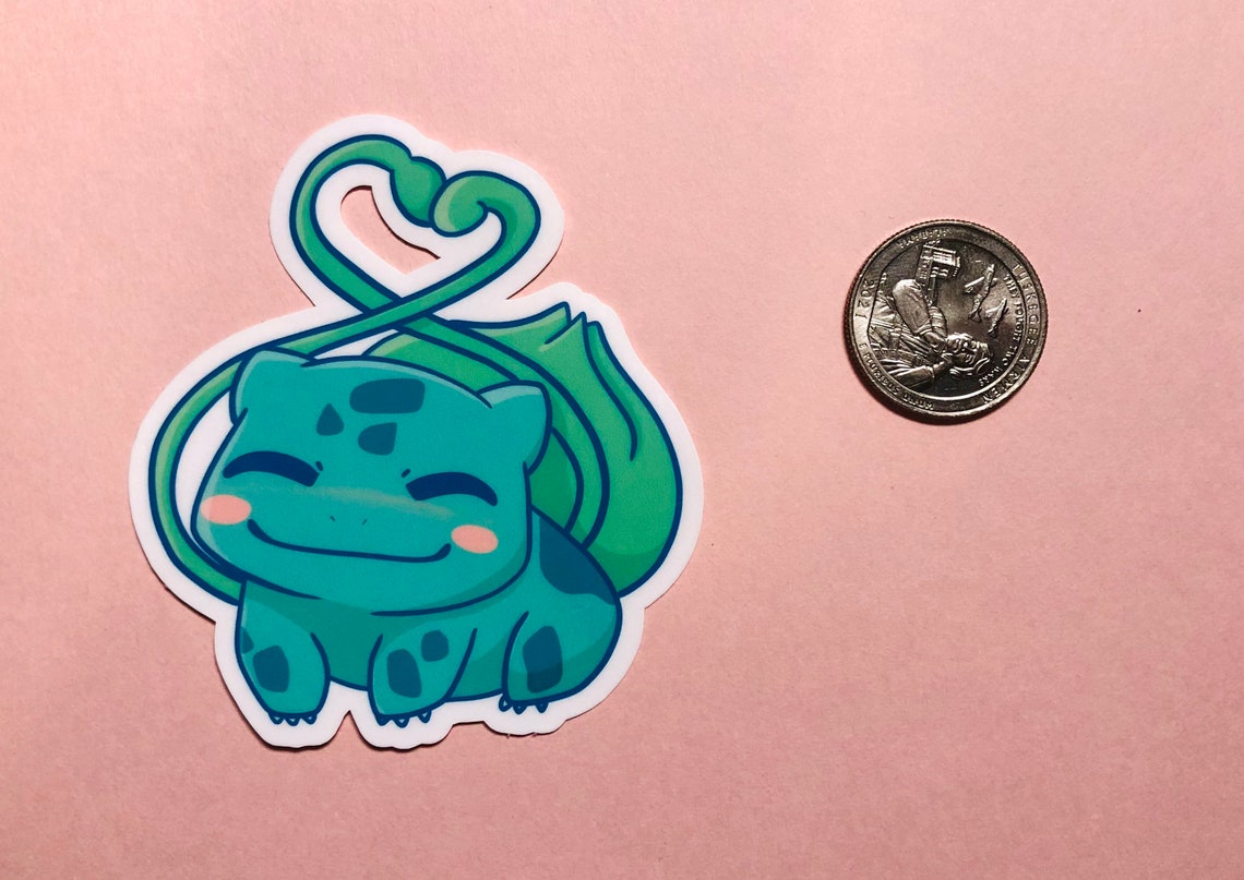 Bulbasaur Heart Vinyl Sticker Love & Friendship Sticker Etsy