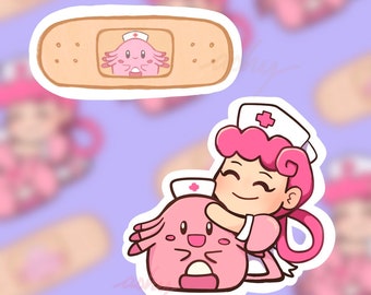 Nurse Joy & Chansey Vaccinated Vinyl Stickers | Cute Christmas or Birthday Gift Ideas