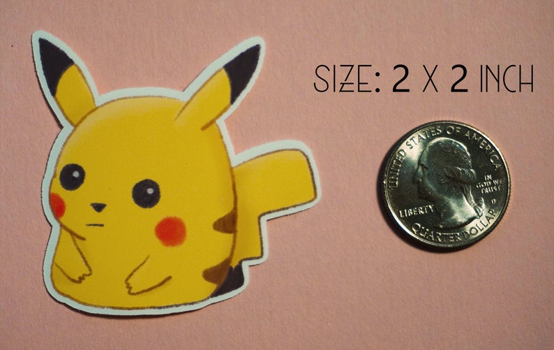 Disappointed Pikachu Vinyl Sticker Cute Christmas or | Etsy