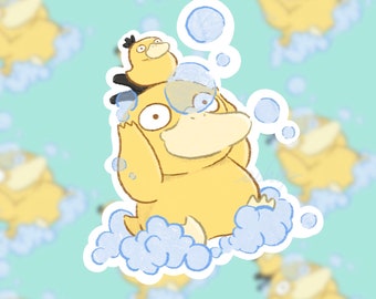 Rubber Ducky Psyduck Vinyl Sticker | Cute Christmas or Birthday Gift Ideas
