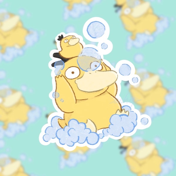 Rubber Ducky Psyduck Vinyl Sticker | Cute Christmas or Birthday Gift Ideas