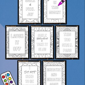 Coloring Mandala Adult Coloring Books Quote Coloring Pages - Etsy