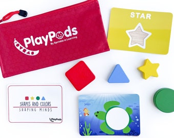 Wooden Shapes & Colors Learning Set: Toddler Busy Bag