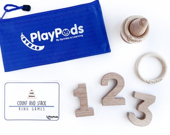 Wooden Stacking Ring Toy – Count and Stack Learning Set