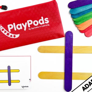 Rainbow Sticks - ADAPTED - Pattern Matching - Color Activity - Boredom Busters - Fine Motor