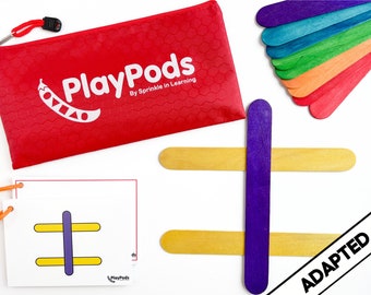 Rainbow Sticks - ADAPTED - Pattern Matching - Color Activity - Boredom Busters - Fine Motor