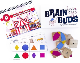 BrainBuds | Preschool | FREE CANVAS BAG | Fun Foundations | Educational Matching Game