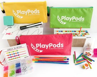 Fine Motor Fun Bundle - Ages 3-10 - Busy Bags - Grab and Go Learning - Kids Activities - Tracing Activity - Beads