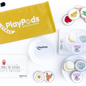 Small Fry Kitchen - TOT POD - Ages 0-4 - Busy Bag - Grab-and-Go Learning - Kids Activities - Boredom Busters - Wooden Toys