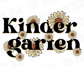Kindergarten JPG PNG SVG Vector File Digital Teacher Shirts Kinder Team Back to School Grade Level Elementary Smiley Face Retro Classroom