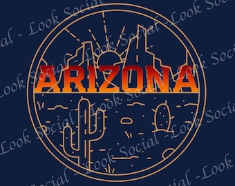 Arizona SVG PNG JPG Desierto svg Arizona Desert Hiking Arizona Cactus az Sunrise Sunset archivo digital vector sublimación camisa digna