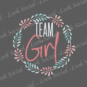 Team Girl Gender Reveal PNG JPG SVG - Camisetas Team Girl - Reveal Party - Anuncio de bebé - Rosa o azul - Gender Reveal Idea - archivo vectorial