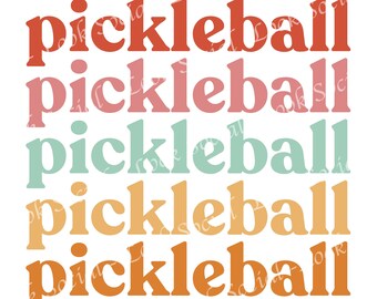 Pickleball SVG PNG JPG - Pickleball Rainbow gráfico Pickleball vintage Pickleball Vector Pickleball mujer artesanía imagen de corte