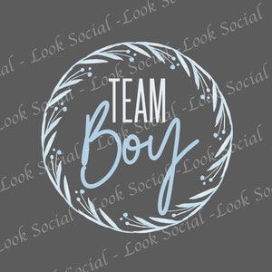Team Boy Gender Reveal PNG JPG SVG - Camisetas de team boy - Reveal Party - Anuncio de bebé - Rosa o azul - Gender Reveal Idea - archivo vectorial