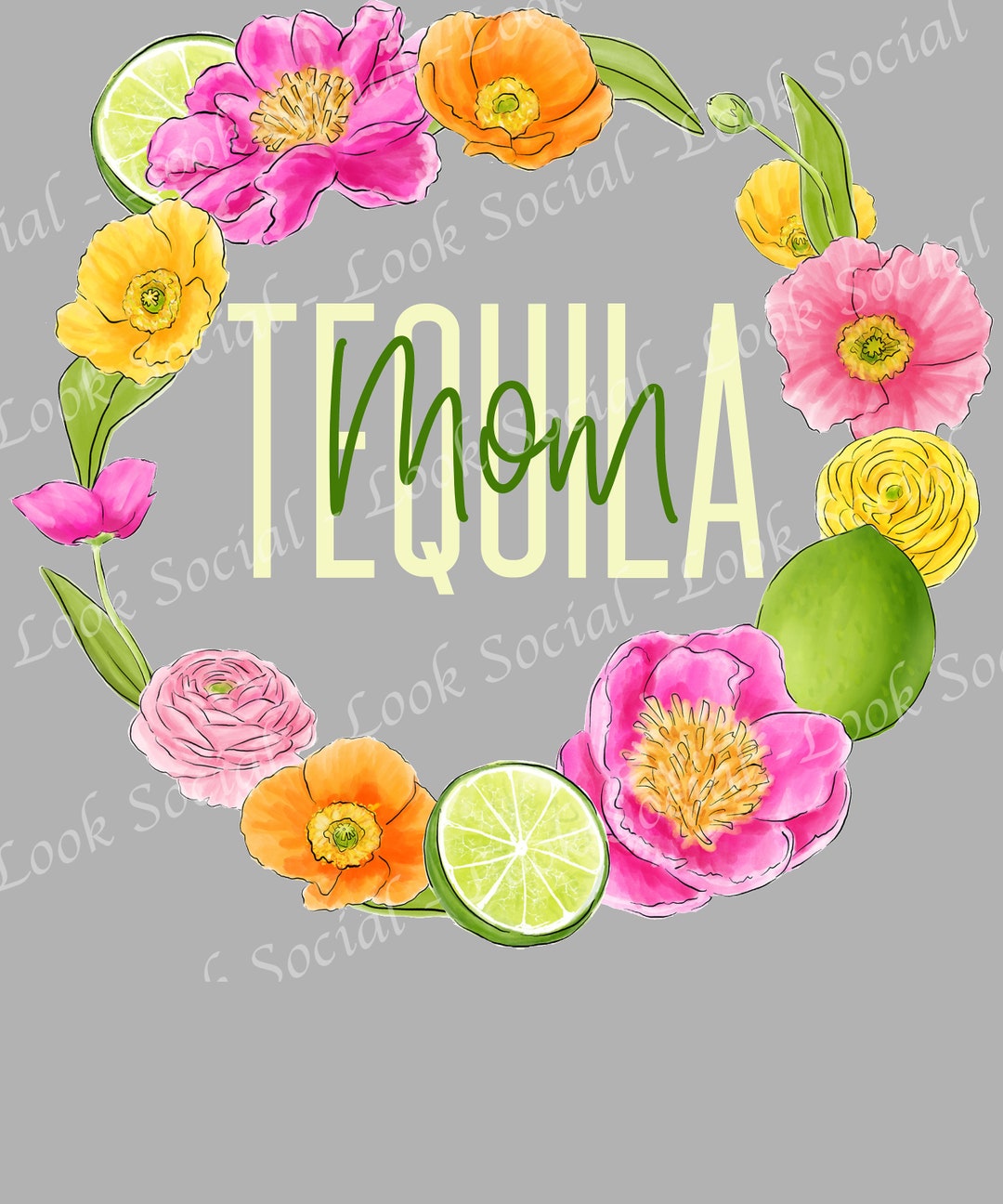 Tequila Mom SVG PNG JPG Funny Mom Drinking Graphic Colorful Cinco De