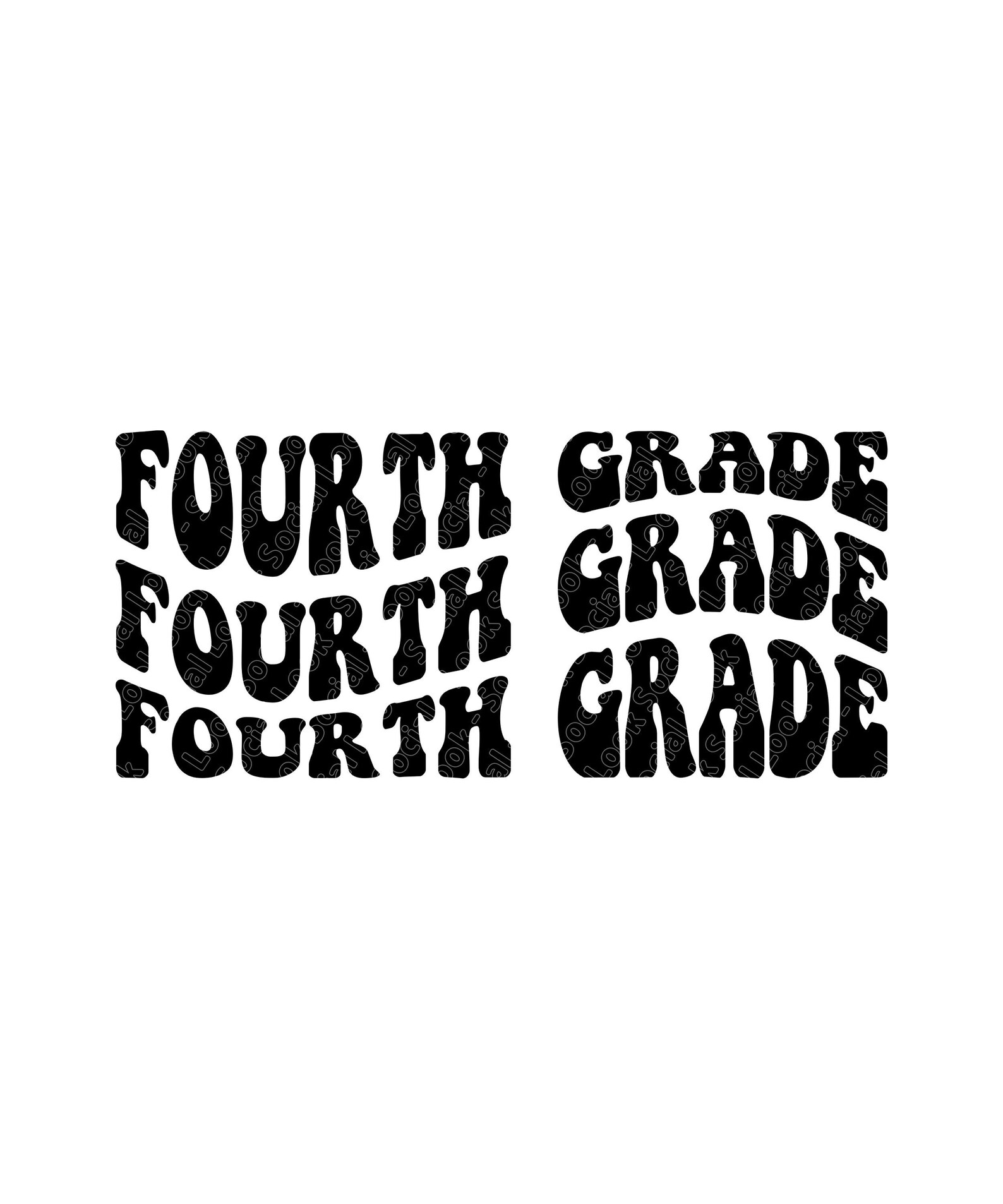 Fourth Grade PNG SVG JPG Vector File Digital Retro Vintage 4th Grade ...