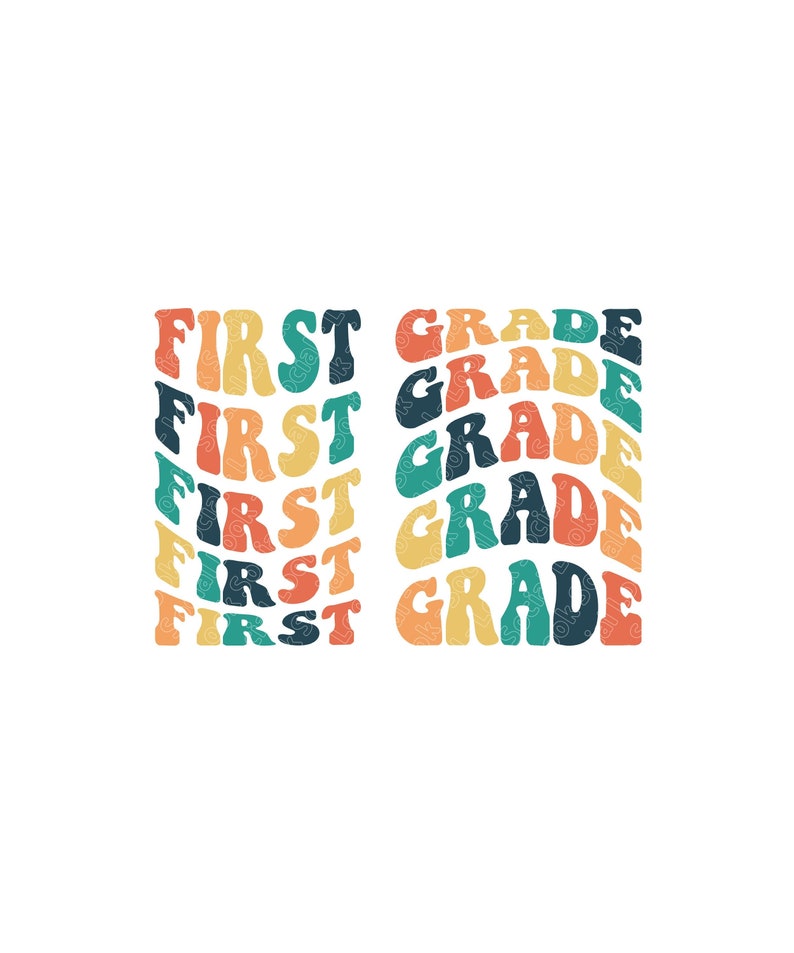 First Grade SVG PNG JPG Digital File Vector File Rainbow Cute Teacher ...