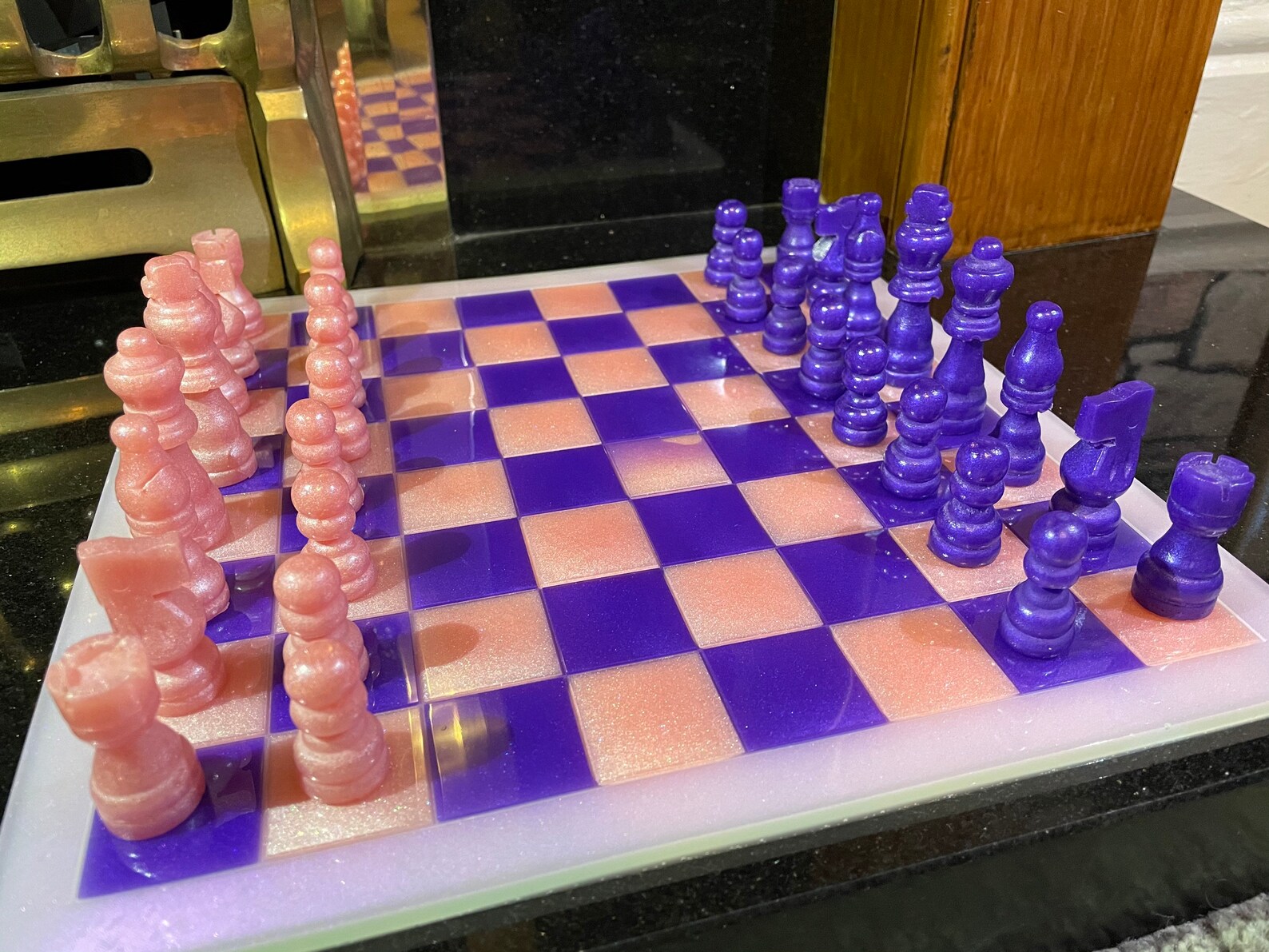 Unique Custom Resin Chess Set & Board Uniquecustomcraftsuk Etsy UK