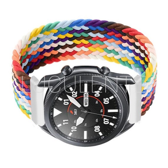 20mm / 22mm Braided Solo Loop Elastic Nylon Fabric Watch Band For Samsung Galaxy / Gear, Amazfit, Garmin, Fossil, Huawei Pride Rainbow